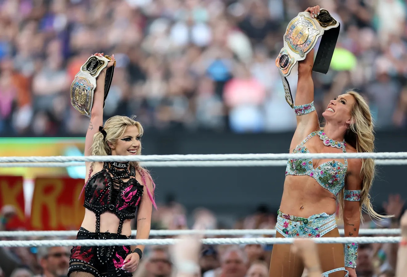 And New… Charlotte Flair and Alexa Bliss win the Tag Team Championships