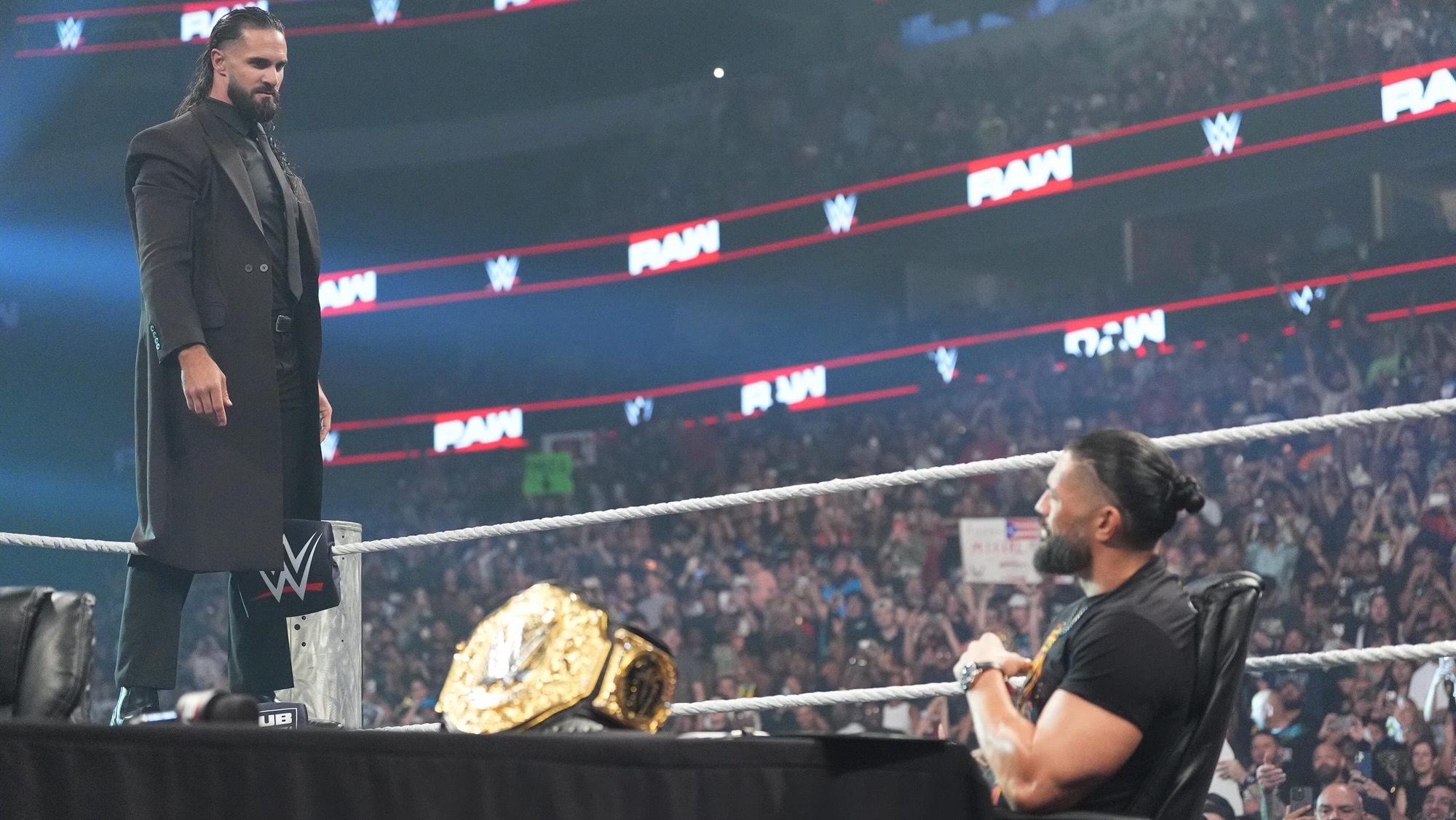 Seth Rollins Roman Reigns Contract Signing